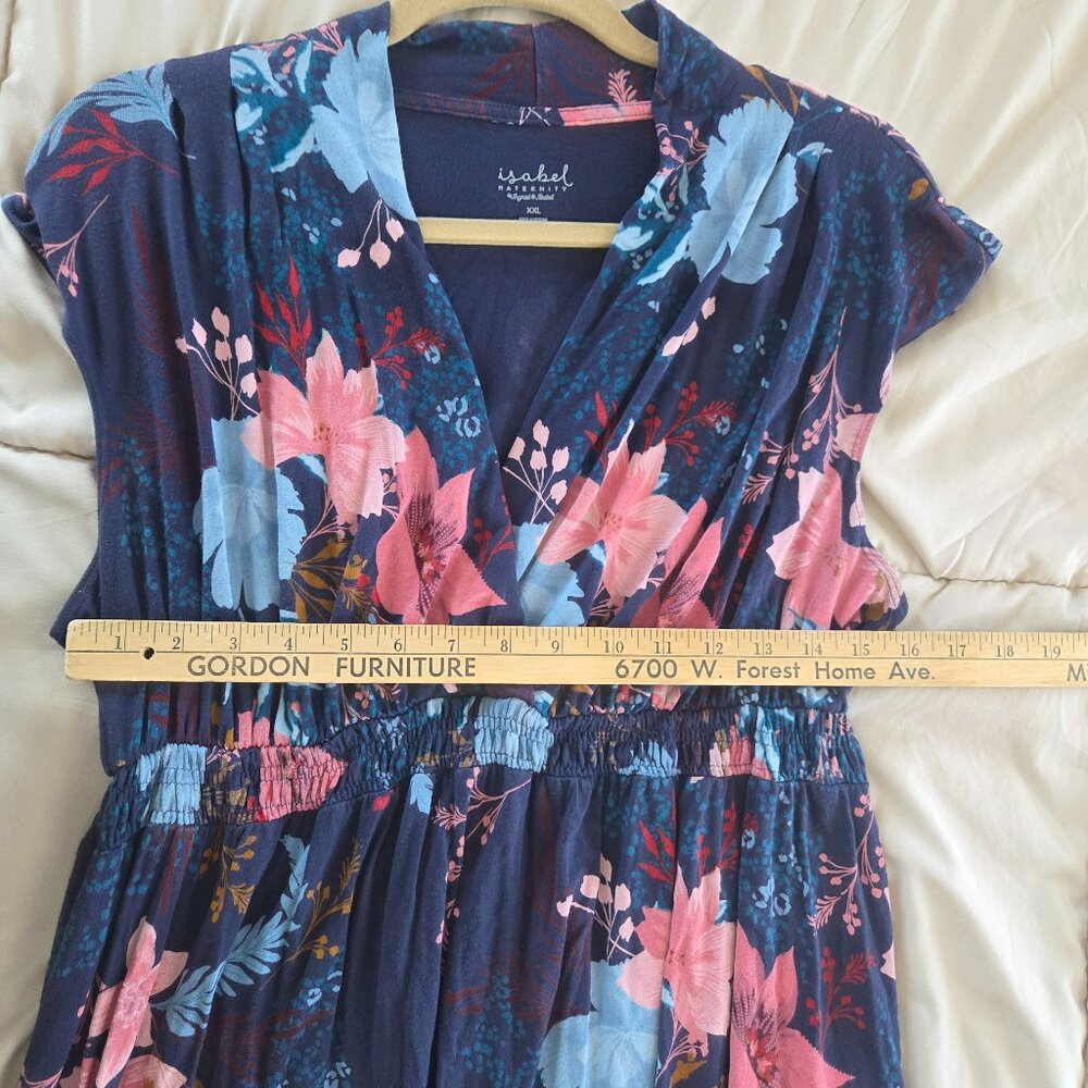 Isabel Maternity by Ingrid & Isabel Blue Pink floral Maternity dress size XXL - Picture 6 of 7